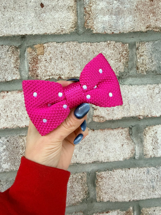 Polka Dot Knit Bow Tie