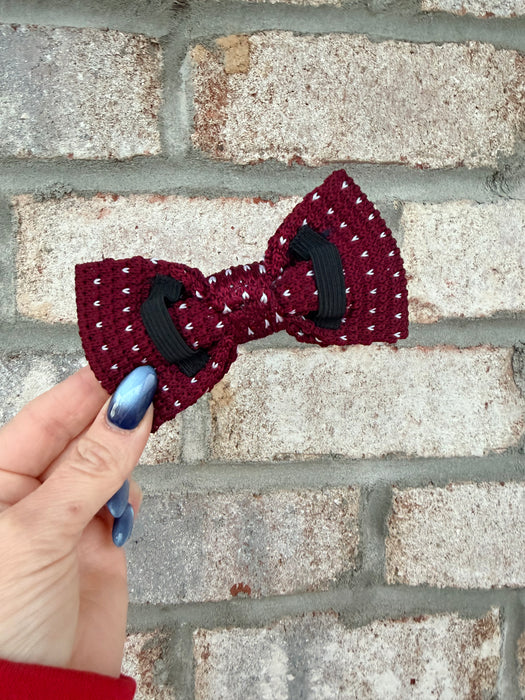 Heart Knit Bow Tie