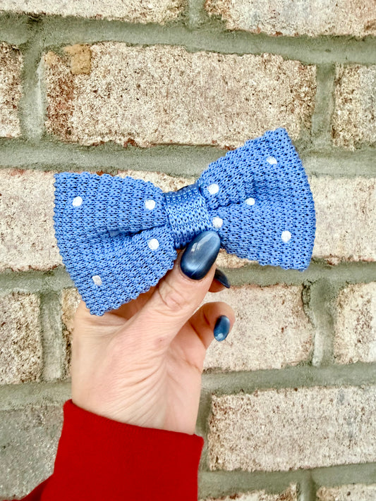 Polka Dot Knit Bow Tie