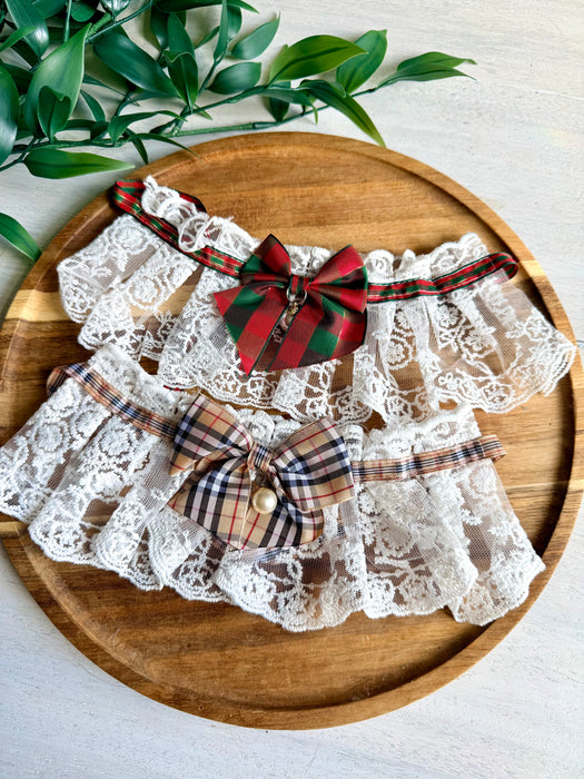 Gingham Bow Lace Bandana