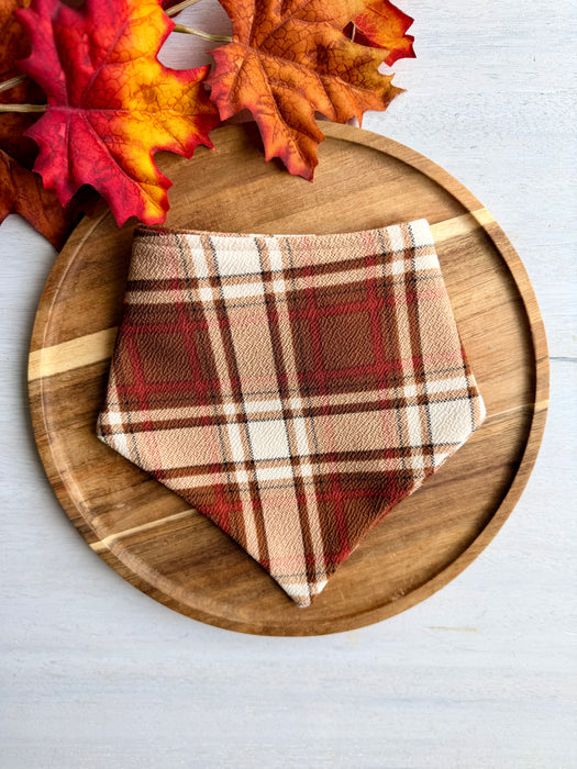 Cinnamon Plaid Knit Bandana