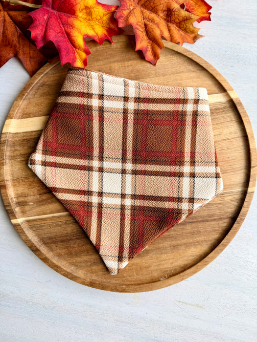 Cinnamon Plaid Knit Bandana