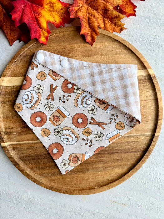 Pumpkin Spice Cafe Reversible Bandana