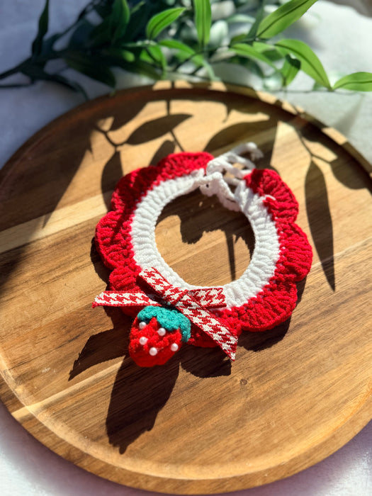 Strawberry Bows Crochet Bandana