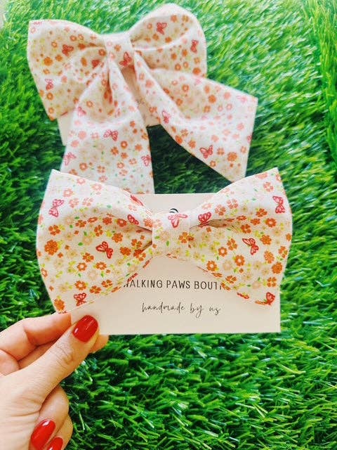 Floral spring bow for dogs: Sailor ( girl)