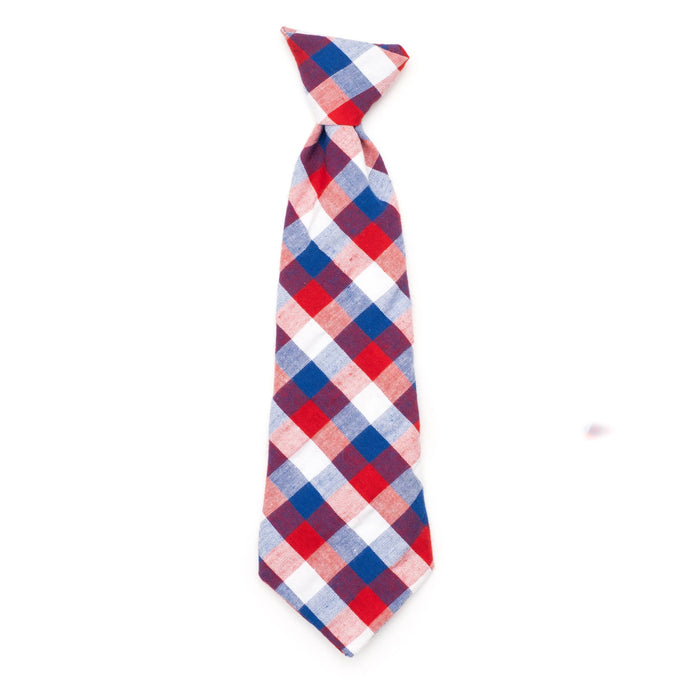Red/White/Blue Check Neck Tie: Red/White/Blue / Small