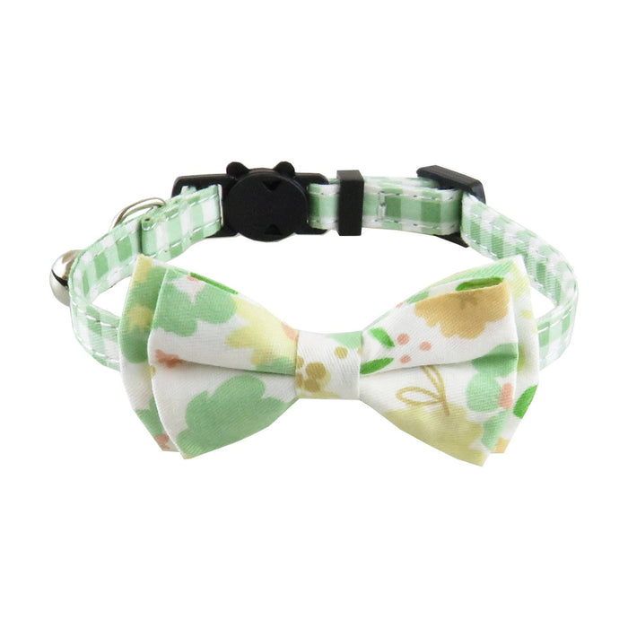 Mokka - Floral Bow Tie Cat Collar: Blue / Bandana