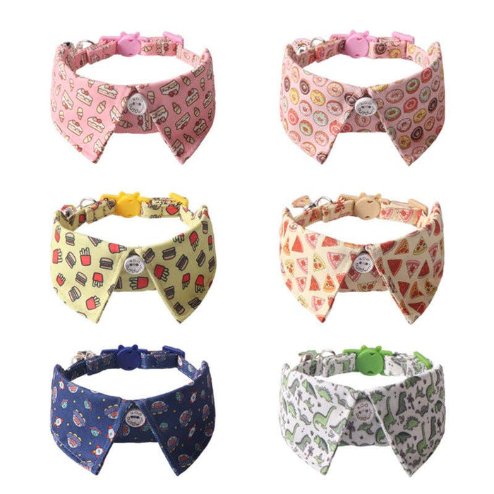 Mokka - Colorful Cat Collar with Bell: White
