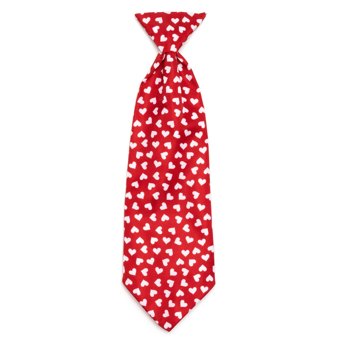 Hearts Neck Tie: Red / Small