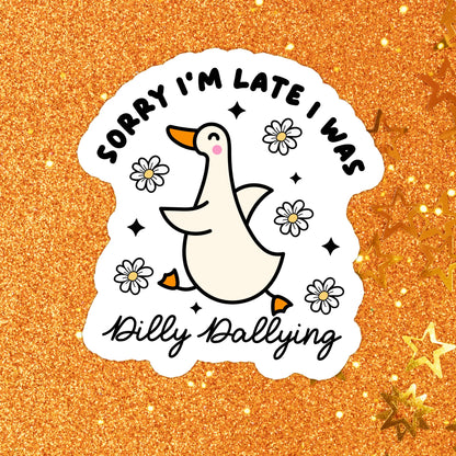 Dilly dallying goose sticker