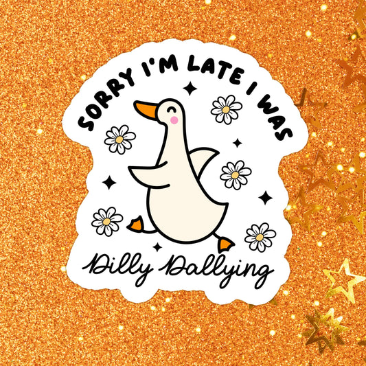 Dilly dallying goose sticker