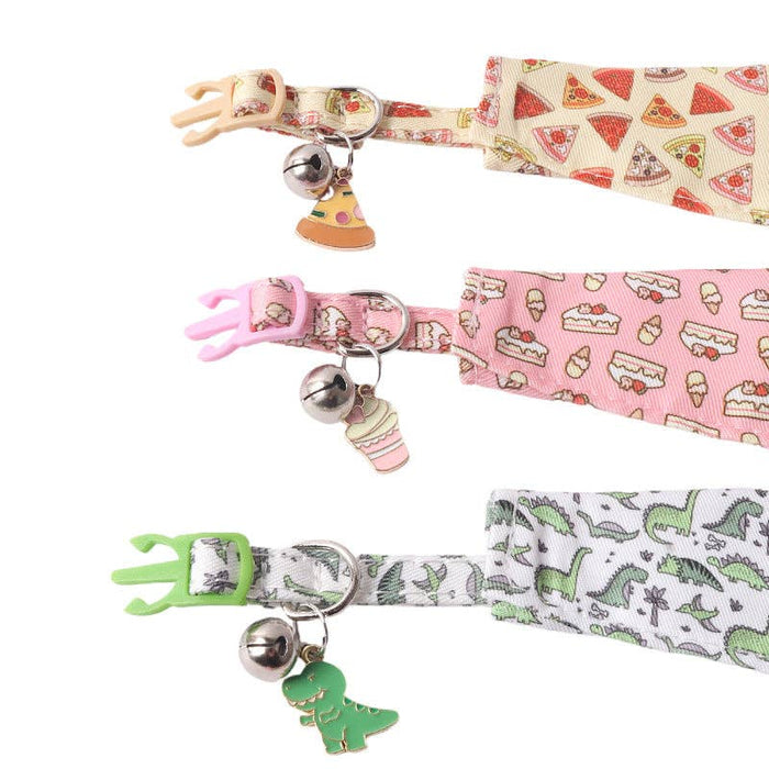 Mokka - Colorful Cat Collar with Bell: Pink Donut