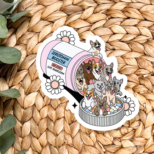 Dog serotonin booster sticker