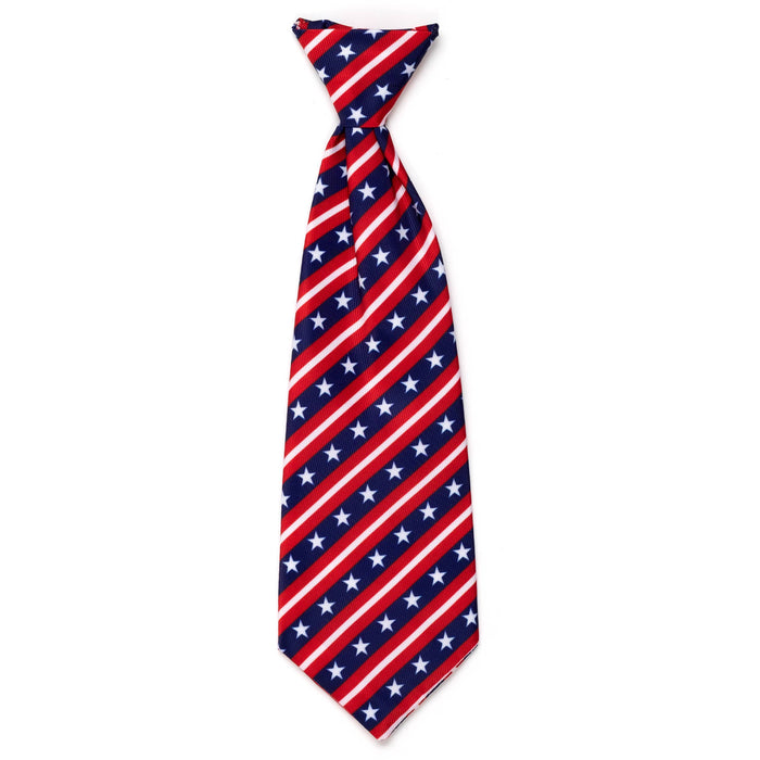Bias Stars and Stripes Neck Tie: Red/White/Blue / Small