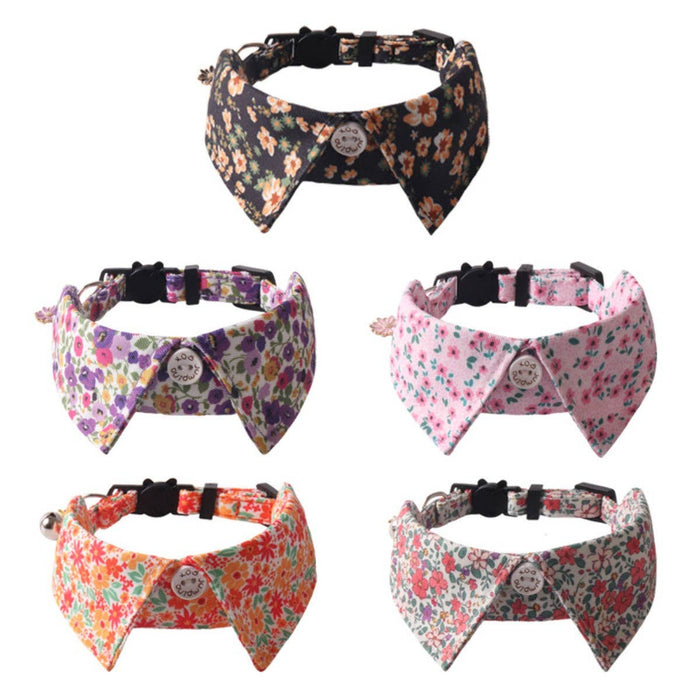 Mokka - Floral Chic Cat Collar: Orange