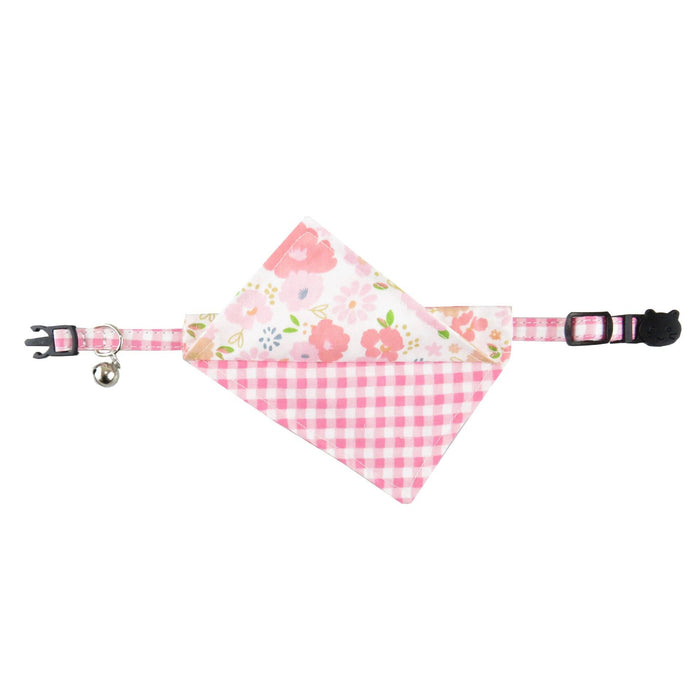Mokka - Floral Bow Tie Cat Collar: Green / Bandana