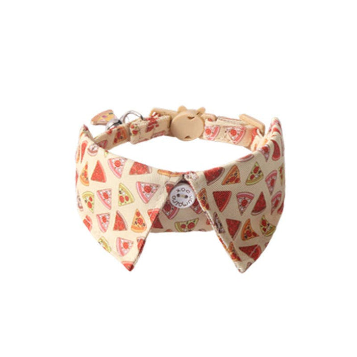 Mokka - Colorful Cat Collar with Bell: Pink Pizza